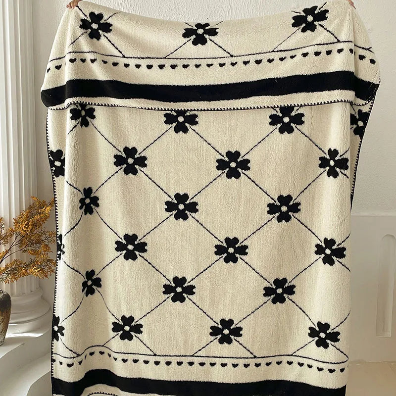 Afralia™ Milk Velvet Blanket: Double-Sided Printed Luxury Sofa Cover for All Seasons