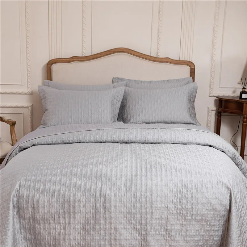 Afralia™ Egyptian Cotton Quilt Set, Reversible Bedspread, Luxe Coverlet, 3Pcs