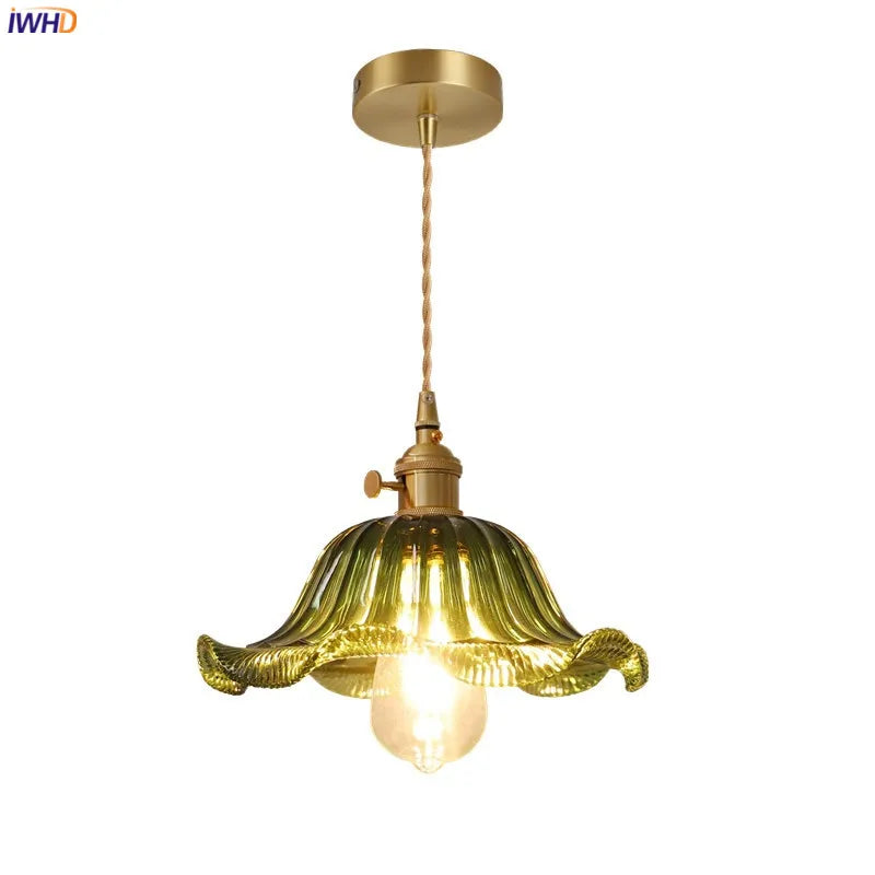 Afralia™ Glass Industrial Pendant Light: Loft Style Fixture with Copper Socket for Home Decor