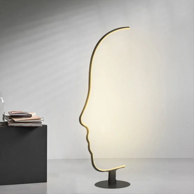 Afralia™ Minimalist Human Face Design LED Floor Lamp for Home Bedroom Living Room Lighting