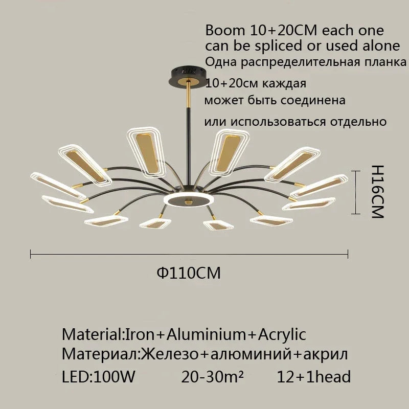 Afralia™ Gold Crystal LED Chandelier for Living Room, Dining, Kitchen - Modern Luxury Style