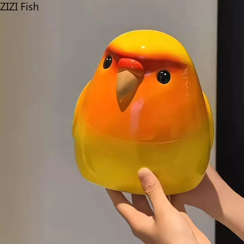 Afralia™ Cartoon Parrot Ceramic Tissue Box: Creative Desk Decoration & Paper Towel Case