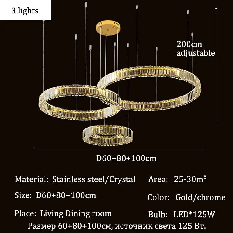 Afralia™ Crystal LED Ceiling Chandelier for Living Room & Bedroom Lighting
