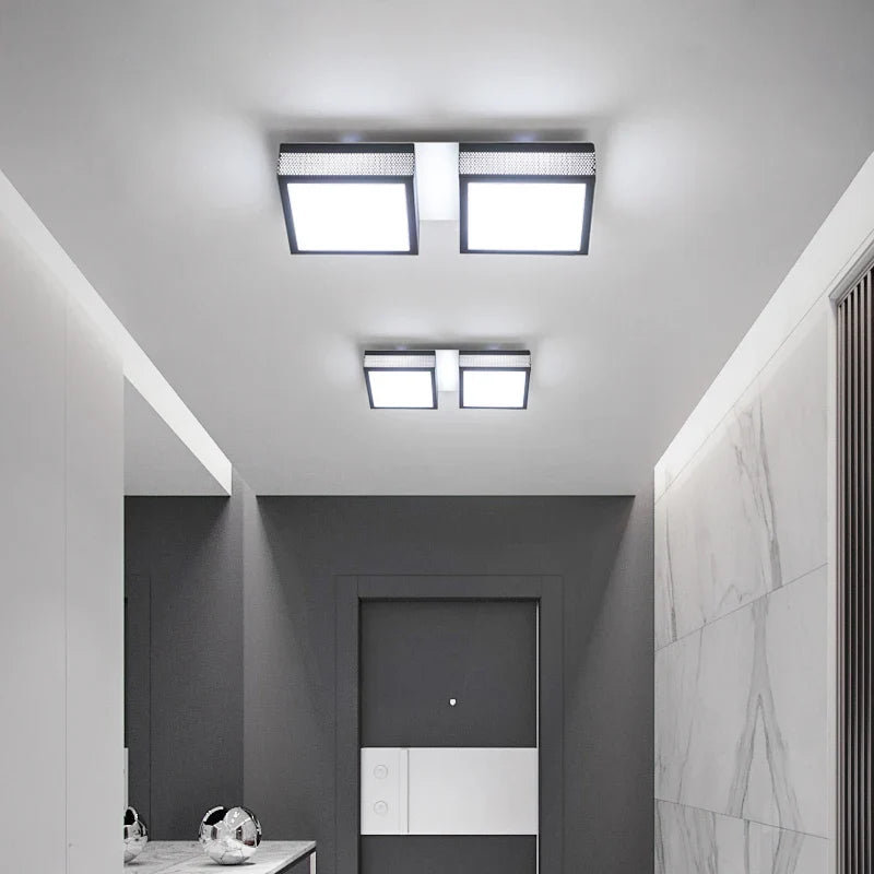 Afralia™ Black White LED Ceiling Lights Modern Minimalist Bedroom Study Lighting Fixtures