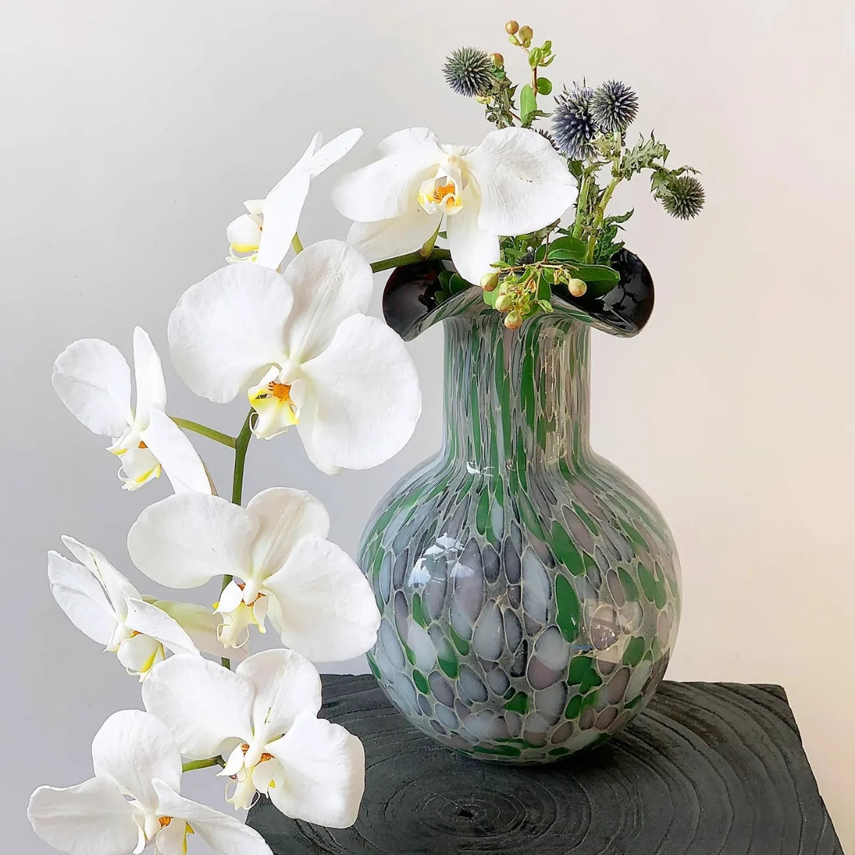 Afralia™ Handmade Glass Vase Pebble Marble Home Decoration Floral Arrangement Accessories
