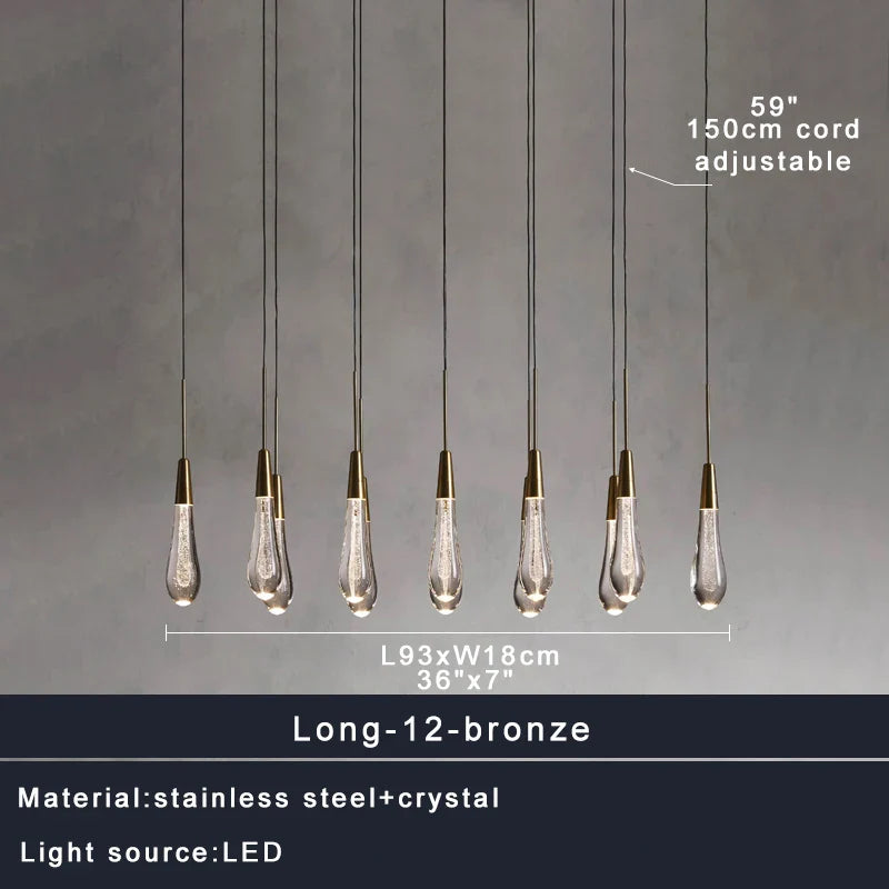 Afralia™ Crystal Ceiling Pendant Lights for Dining Room, Luxury Designer Foyer Decor Lighting