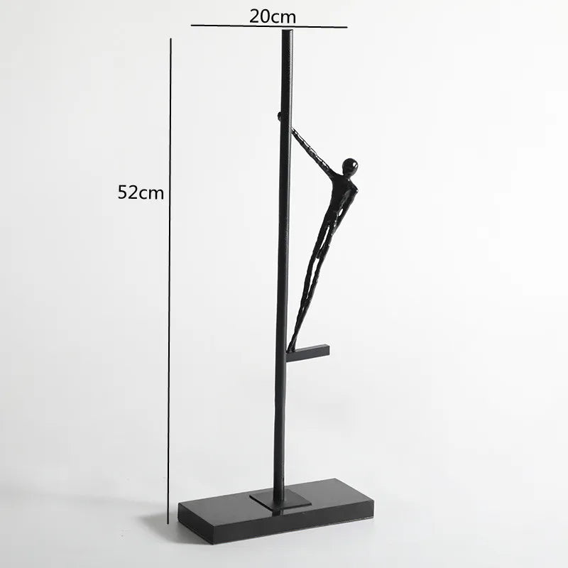 Afralia™ Black Metal Sports Figure Sculpture for Elegant Home Decor