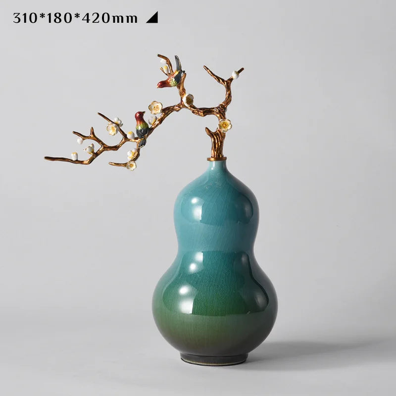 Enamel Color Gourd Ceramic Decoration for Home & Office by Afralia™