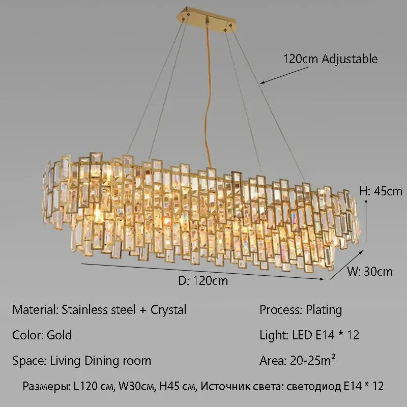 Afralia™ Luxury LED Crystal Chandelier Ceiling Light for Living & Dining Rooms