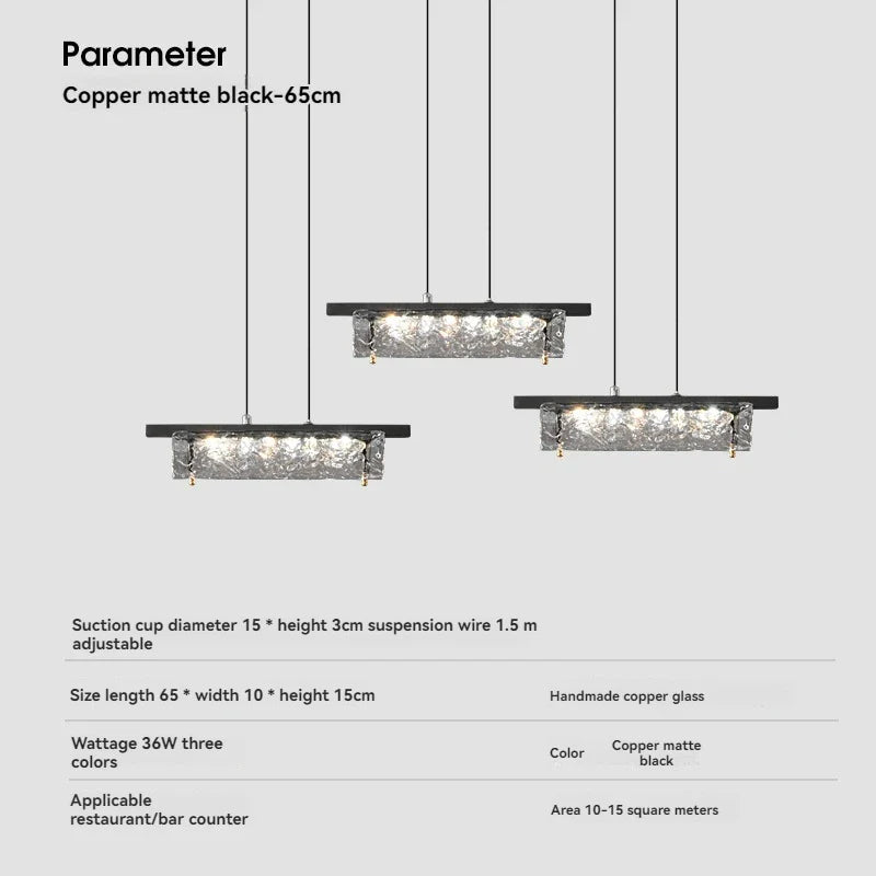 Afralia™ Glass Chandelier Pendant Lights LED Dimmable Modern Dining Room Kitchen Lamps