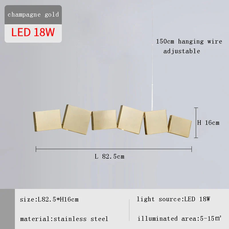 Afralia™ Stainless Steel Pendant Light, Modern Industrial Room Decor - Gold/Wood Grain