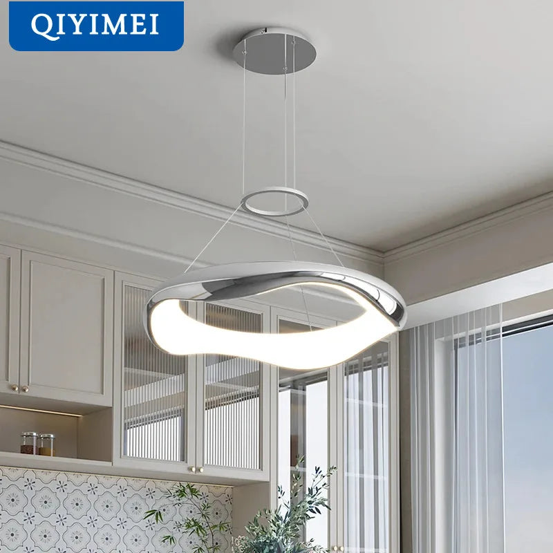 Afralia™ Black Chrome Pendant Lamp for Dining Room Kitchen Indoor Lighting