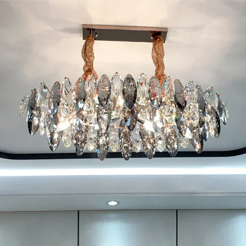 Afralia™ Crystal Ceiling Chandelier LED Modern Luxury Lighting for Living Dining Bedroom