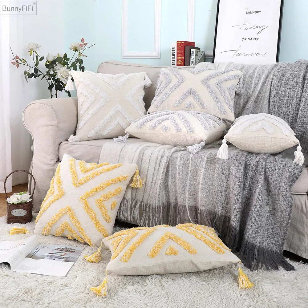 Afralia™ Chenille Woven Boho Cushion Cover for Bed Sofa Home Decor
