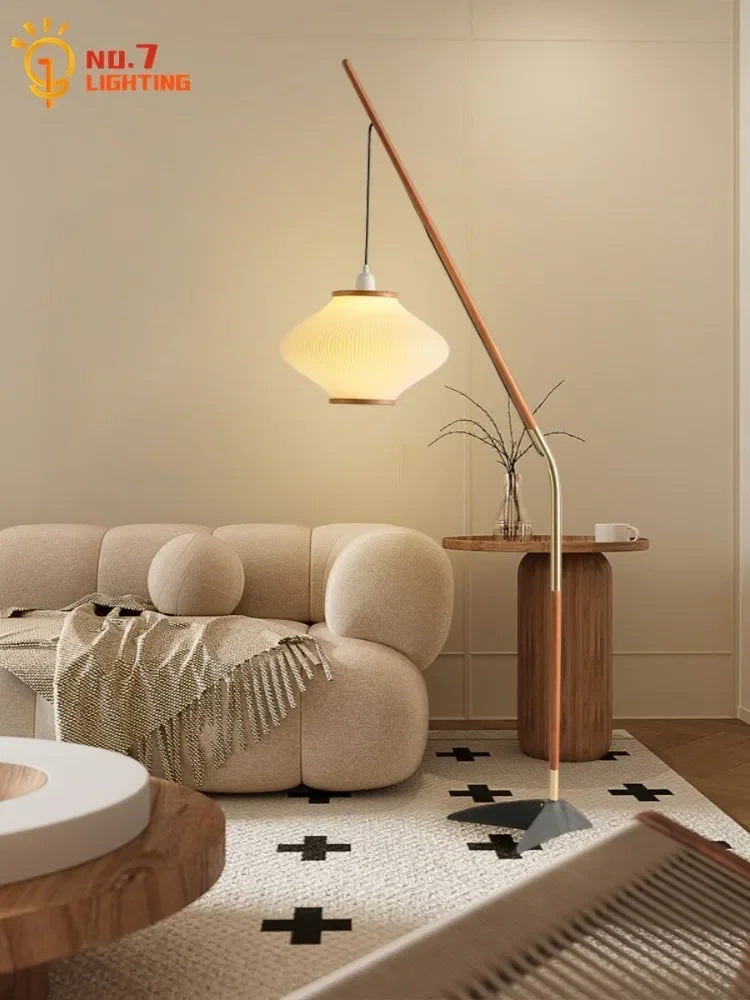 Afralia™ Cream Wind Acrylic Designer LED Floor Lamp for Living Room and Bedroom