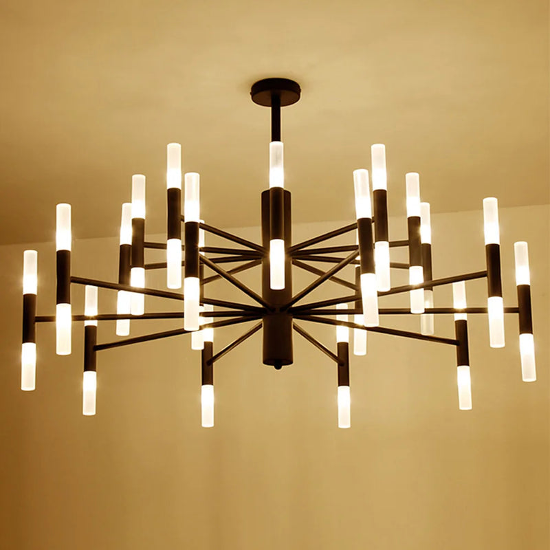 Afralia™ Black Gold Art Decor Led Ceiling Chandelier for Modern Fashion Designer Home