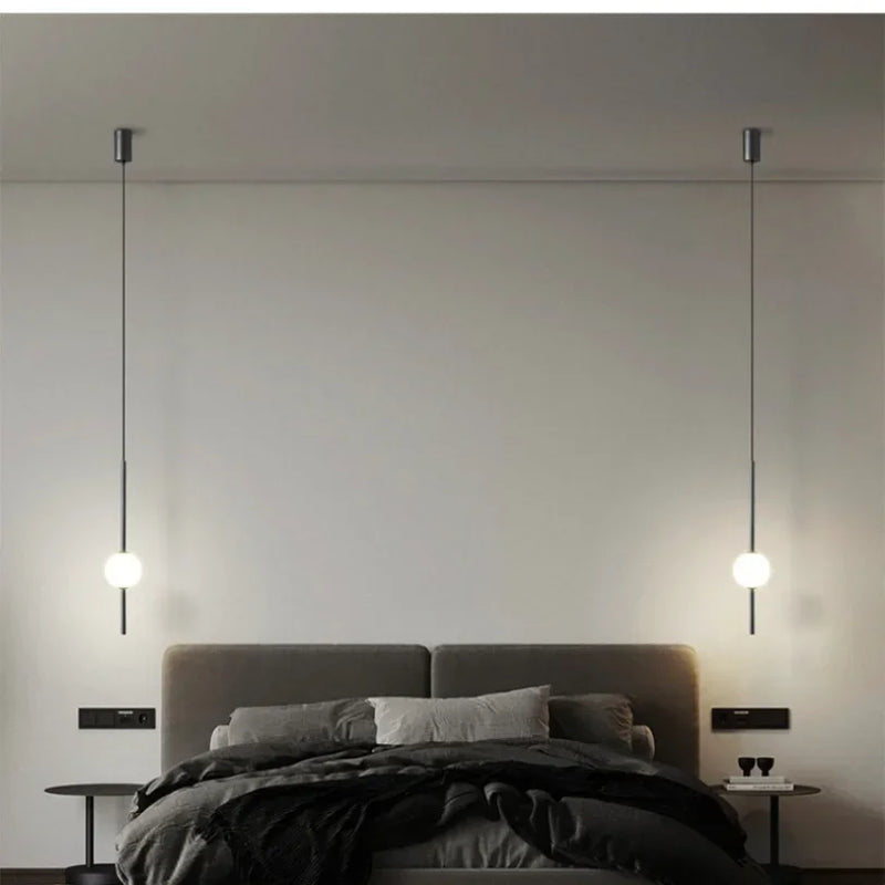 Afralia™ Modern LED Pendant Light for Bedroom Hotel Decoration and Bathroom, Elegant Ceiling Chandeliers