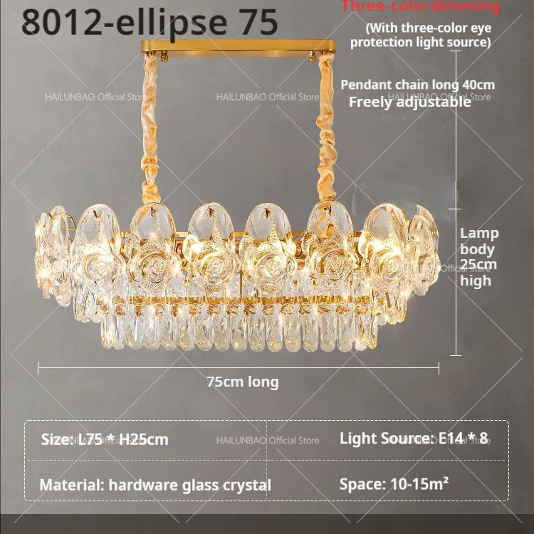 Afralia™ Crystal Rose Chandelier for Living Room Dining Bedroom 2024 French Light Luxury