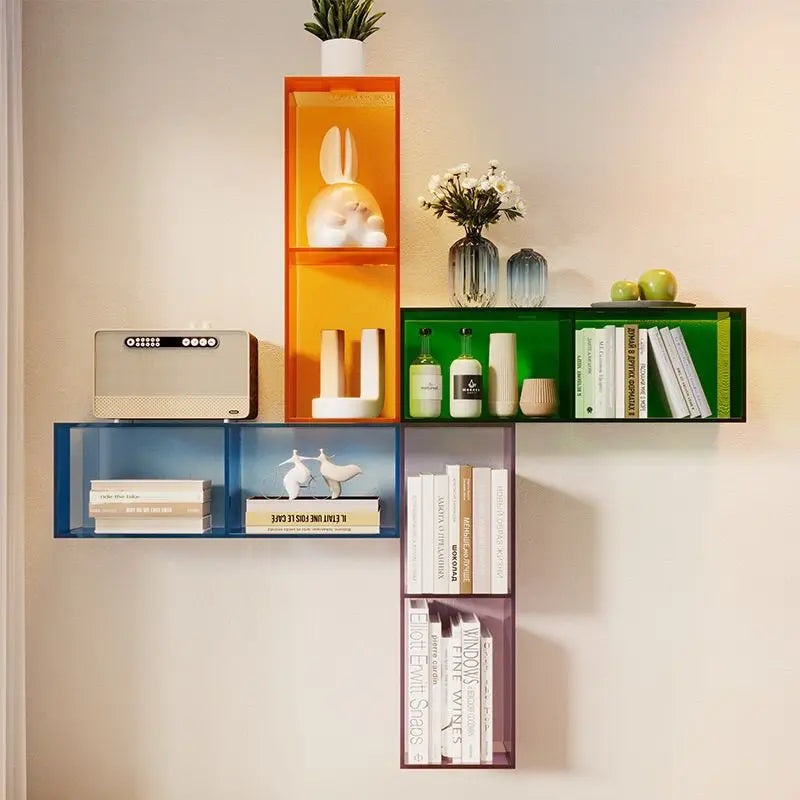 Afralia™ Modern Solid Wood Wall-Mounted Bookcase Shelf for Home Living Room Bedroom