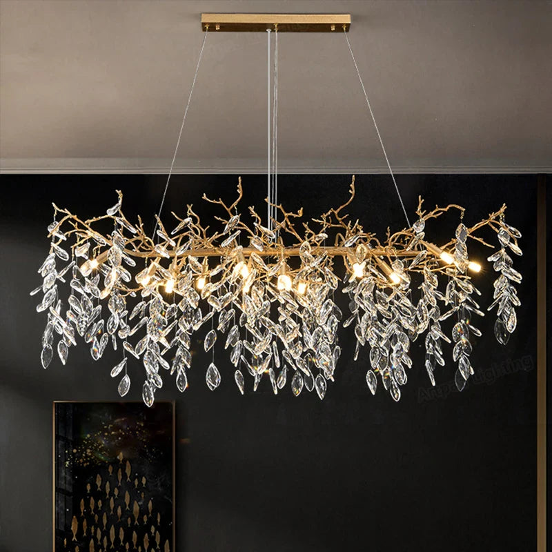 Afralia™ Modern Luxury Crystal Led Chandelier for Dining Living Room Hotel Hall