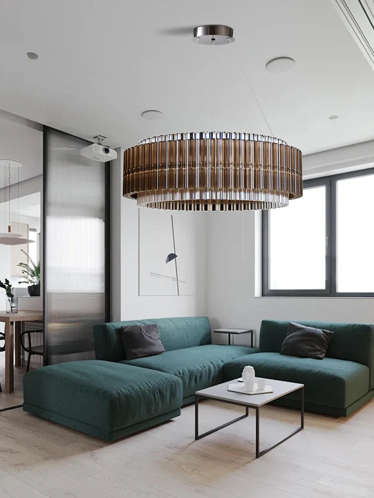 Afralia™ Crystal Chandelier: Elegant Dimmable LED Light Fixture for Living Room & Dining Décor