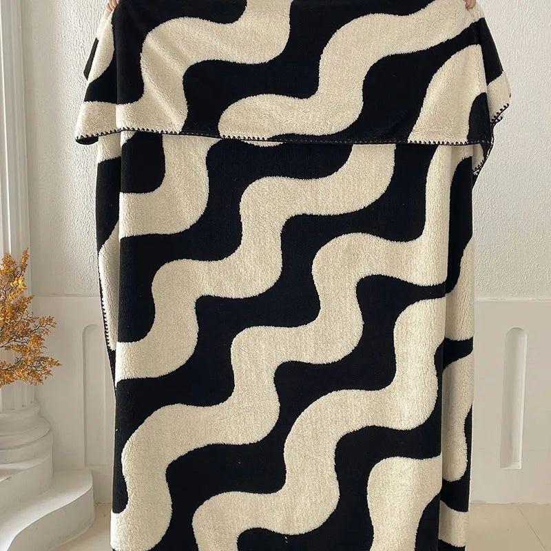 Afralia™ Milk Velvet Blanket: Double-Sided Printed Luxury Sofa Cover for All Seasons