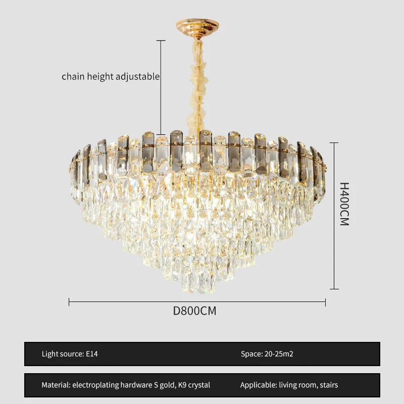 Afralia™ Luxury Crystal Chandelier for Living Room, Bedroom, and Restaurant