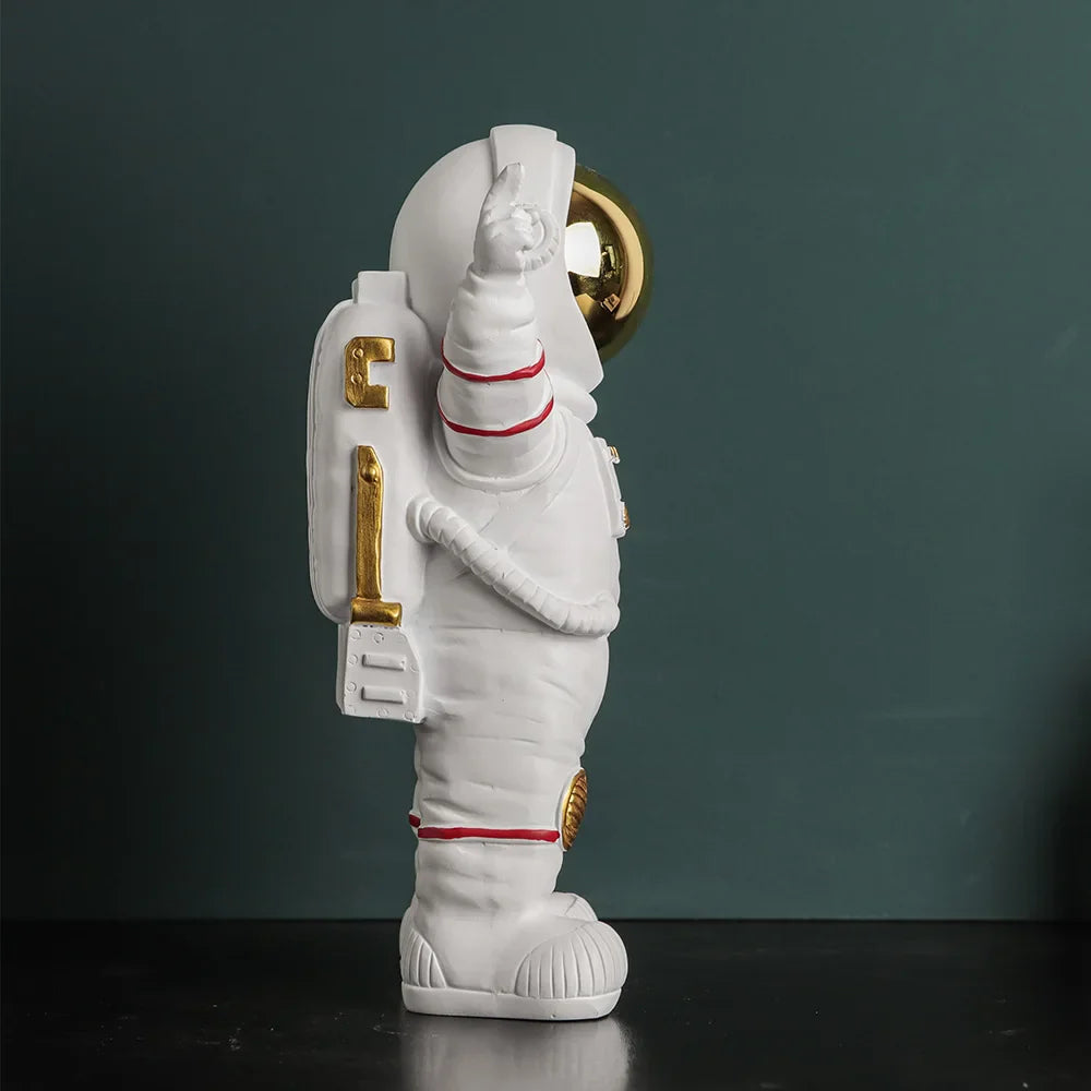 Afralia™ Electroplated Golden Astronaut Figurines, Creative Home Decor & Gifts