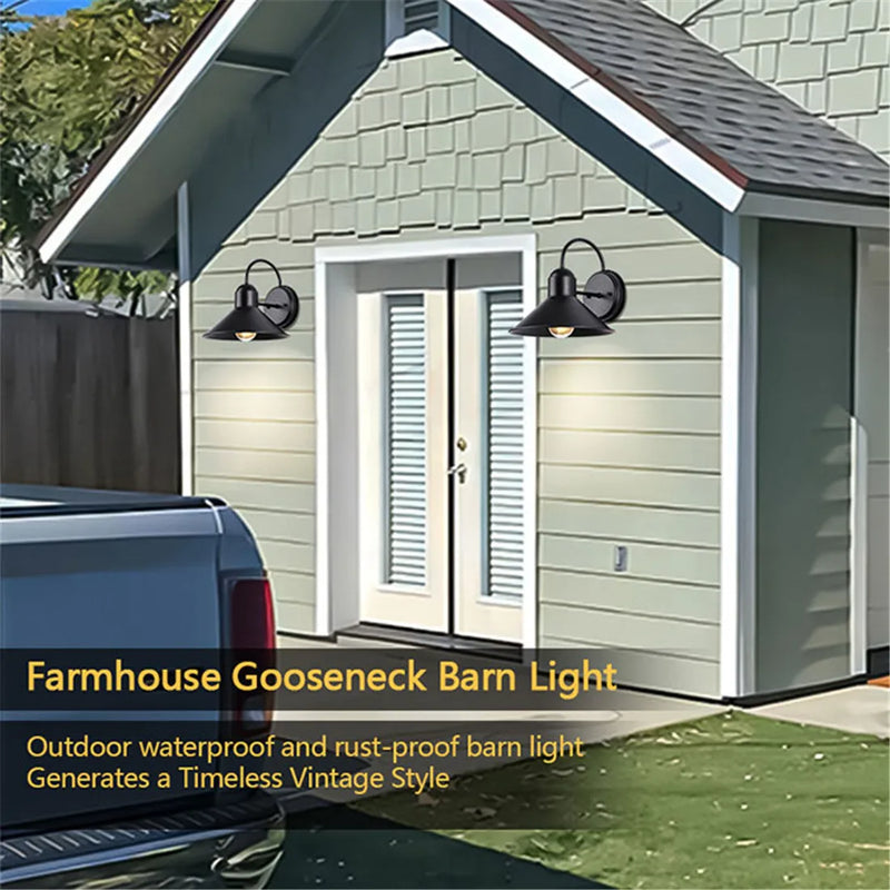 Afralia™ Black Farmhouse Barn Lights: Waterproof Outdoor Wall Sconce with E27 Socket