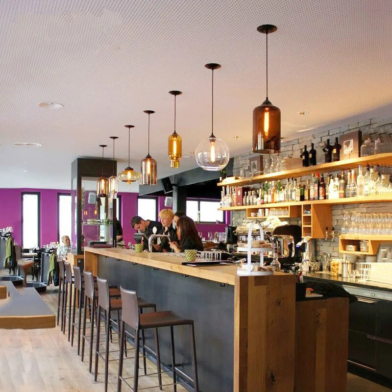 Afralia™ Nordic Glass Pendant Lamp LED Hanging Light Modern Luminaire for Dining Room