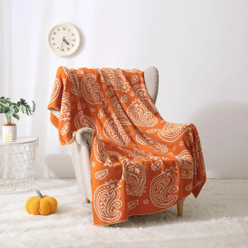 Afralia™ Cashew Pattern Two-Color Blanket for Living Room, Bedroom, or Balcony