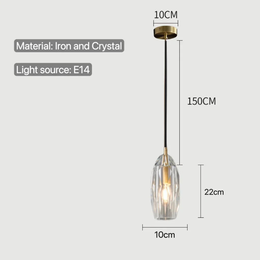 Afralia™ Modern LED Glass Crystal Pendant Light for Home Décor