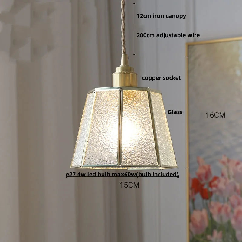 Afralia™ Walnut Wood Loft LED Pendant Lights Glass Hang Lamp