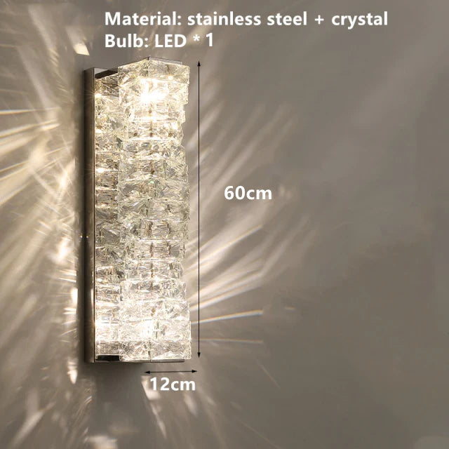 Afralia™ Modern Crystal Wall Sconce for Bedside Aisle TV Background Lighting
