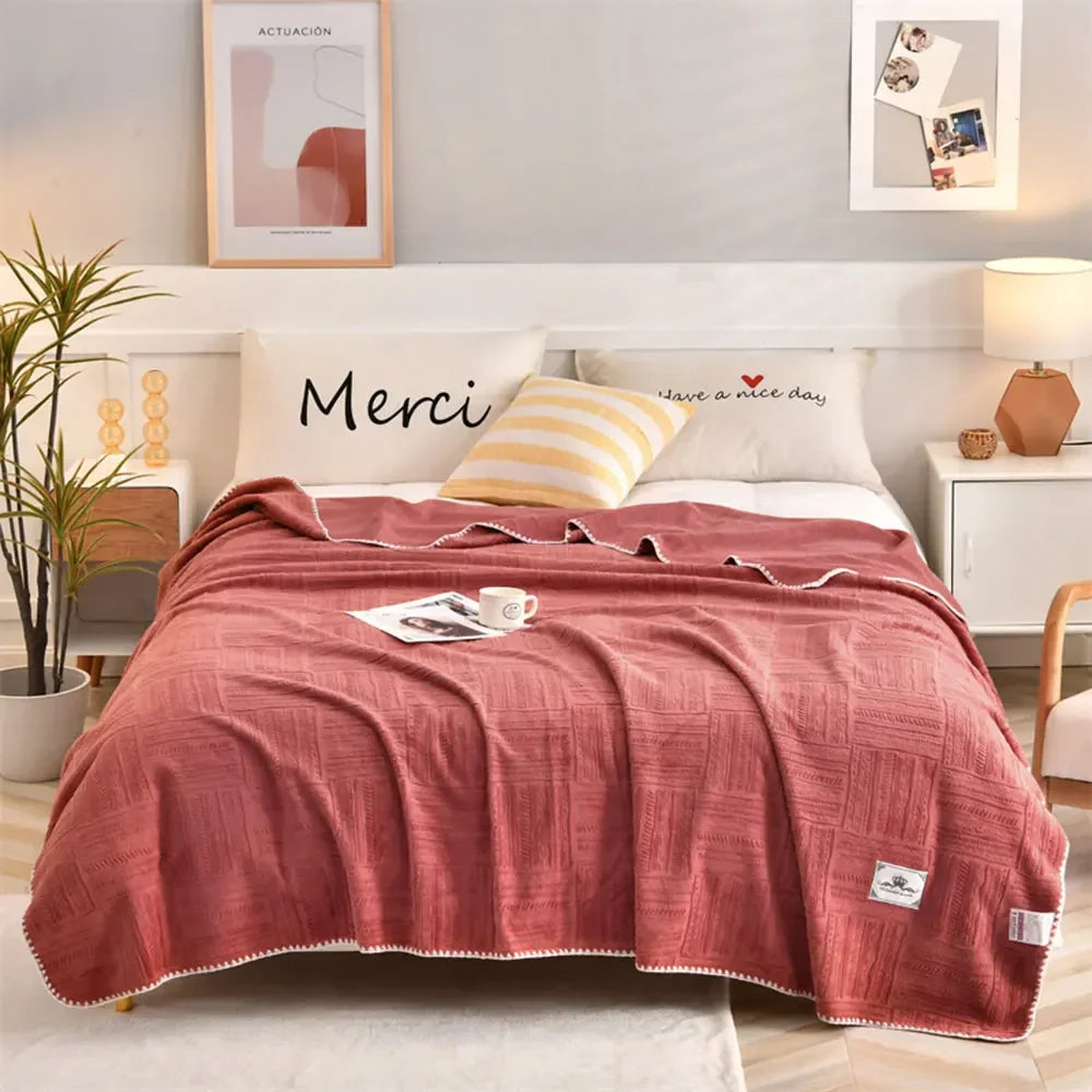 Afralia™ Orange Solid 3D Soft Print Flannel Coral Fleece Double-side Blanket