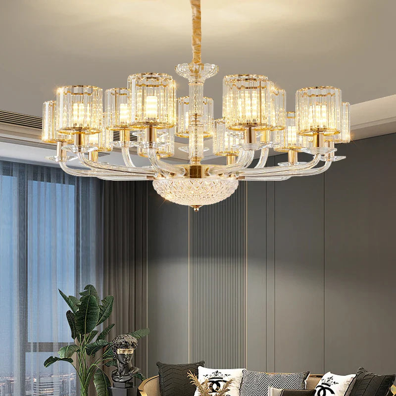 Afralia™ Crystal Glass Pendant Lamp: Modern European Luxury for Living, Dining, Bedroom