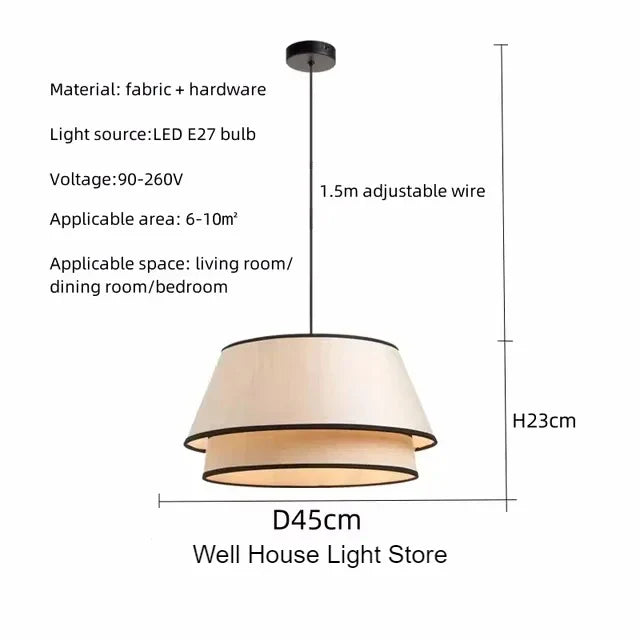 Afralia™ Tiered Drum Fabric Chandelier: Japanese Wabi Sabi Ceiling Light for Home Decor