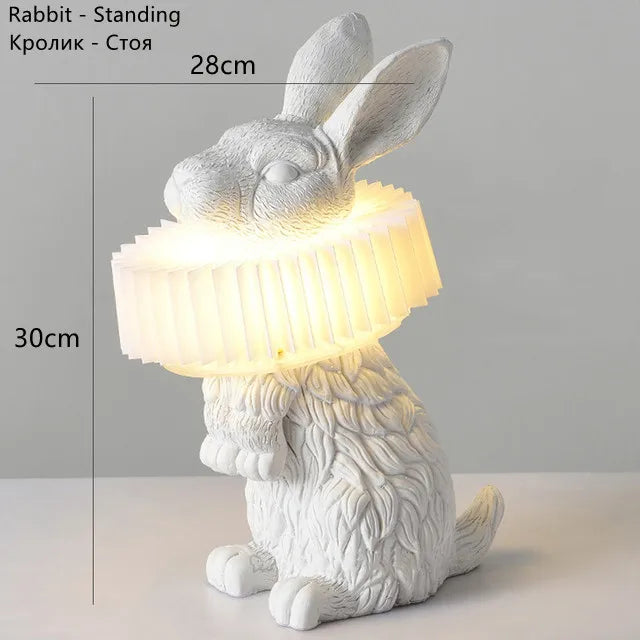 Afralia™ Rabbit Resin Table Lamp for Kids Room Decor