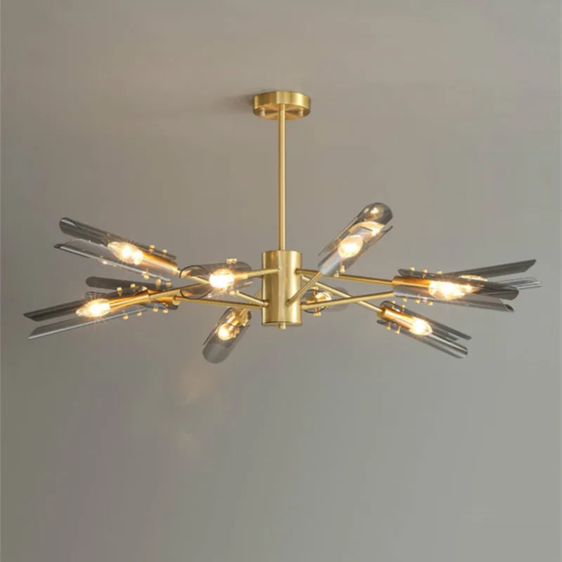 Afralia™ Modern Lustre LED Chandelier with Glass Shades - Luxury Pendant Lighting