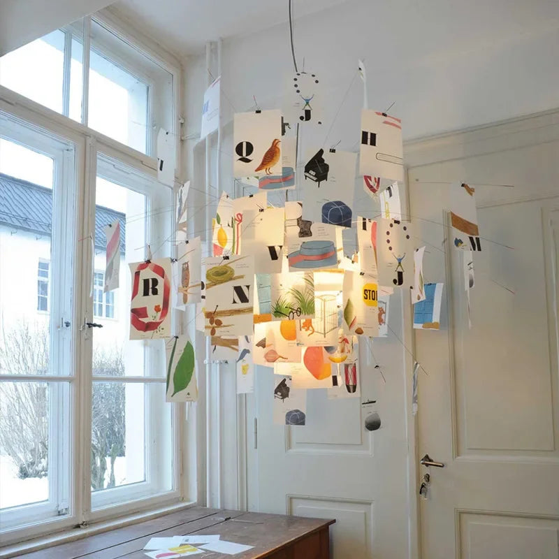 Afralia™ Paper Chandelier Pendant Light for Living Room