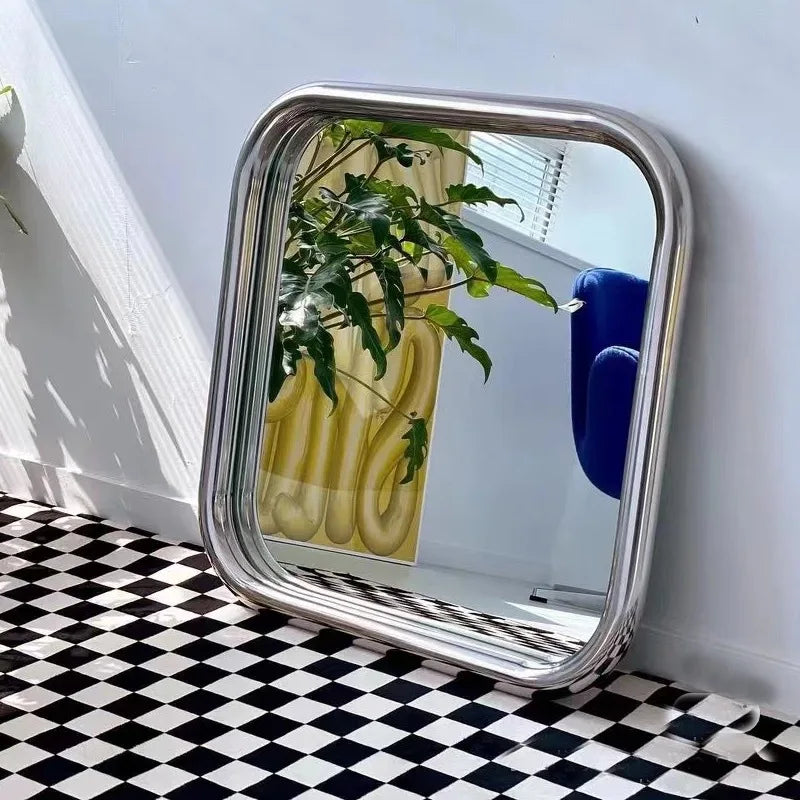 Afralia™ Small Modern Nordic Metal Frame Rectangular Mirror for Living Room Decor