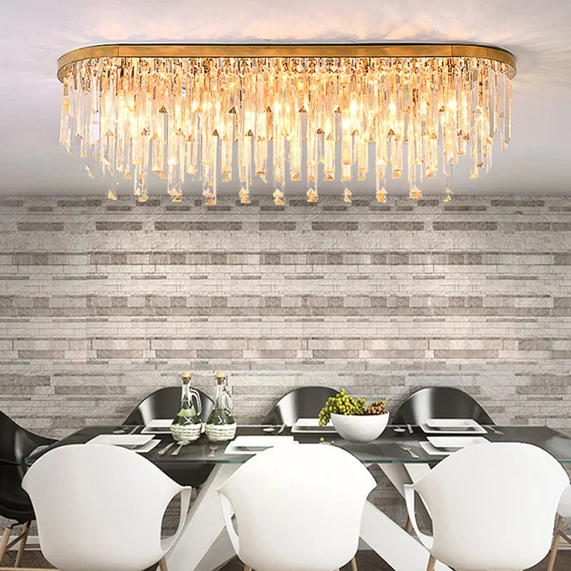 Afralia™ Gold Crystal Ceiling Lights - Luxury LED Fixture for Elegant Home Decor