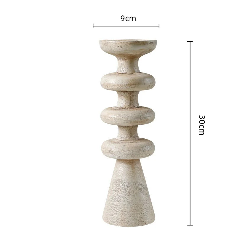 Afralia™ Marble Effect Geometric Candle Holder Home Decor Statue