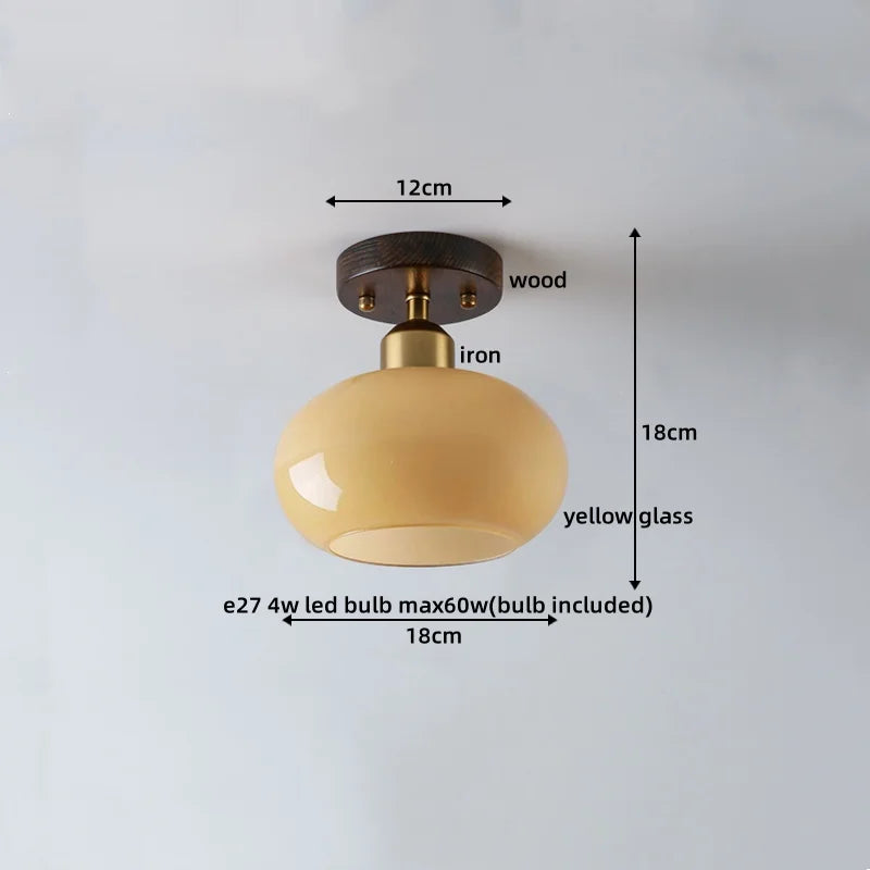 Afralia™ LED Ceiling Lamp Japanese Style Glass Modern Living Room Lighting