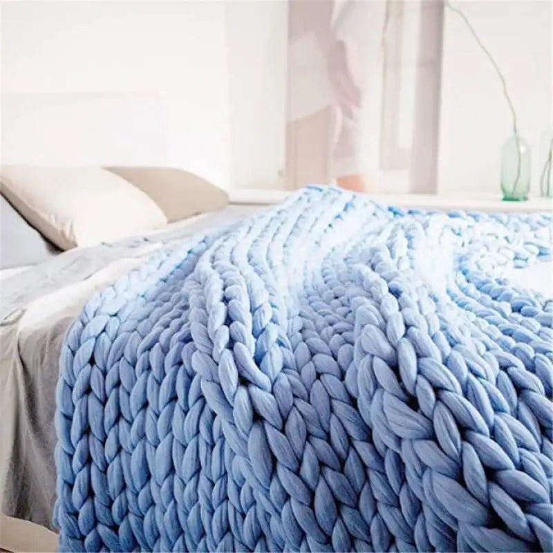 Afralia™ Wool Knit Newborn Blankets for Photography Props, Handwoven Thick Blankets for Spring-Autumn