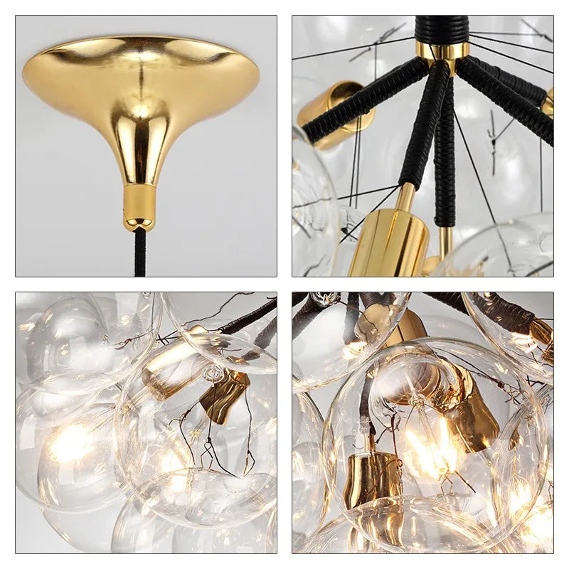 Afralia™ Bubble Chandelier: High Quality LED Lighting for Bedroom and Lounge