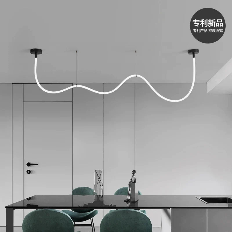 Afralia™ Wire Dining Room Chandelier | Modern High-end Fashion Restaurant & Bar Lighting