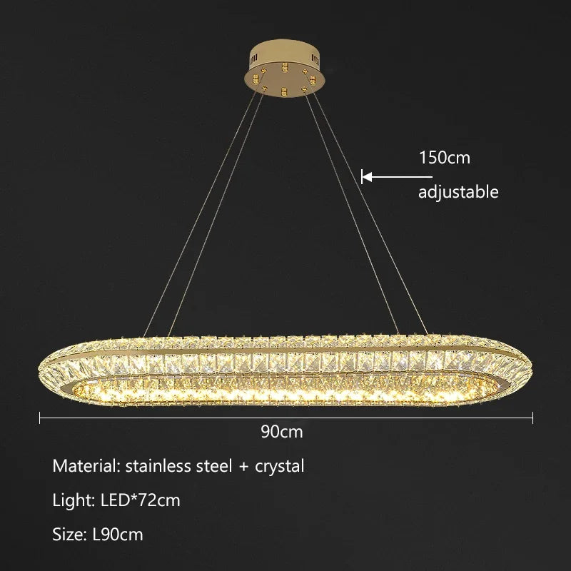 Afralia™ Modern Crystal Chandelier LED Pendant Lamp for Elegant Home Decor