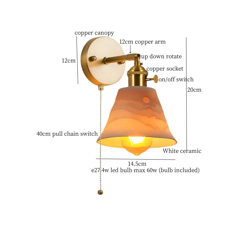 Afralia™ Ceramic LED Wall Sconce - Vintage White, Nordic Minimalism
