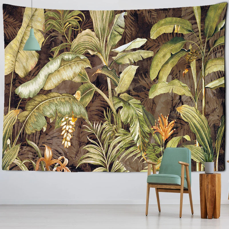 Afralia™ Banana Leaf Tapestry Wall Hanging Psychedelic Hippie Tapiz Boho Room Decor